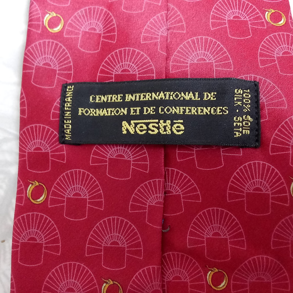 ❤💋Lanvin Paris + Nestle 100% Silk Tie made in France - Picture 2 of 5